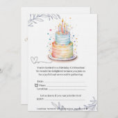 Elegant Modern Birthday Invitation Card Einladung (Vorne/Hinten)