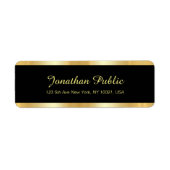 Elegant Modern Black And Gold Return Address (Vorne)