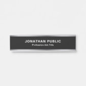 Elegant Modern Black And Silver Glamour Luxury Türschild (Vorderseite )