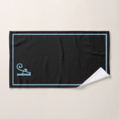 Elegant Modern Black &blue Monogram Badhandtuch Set (Handtuch)