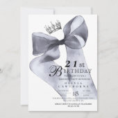 Elegant Modern Black Bow Birthday Party  Einladung (Vorderseite)