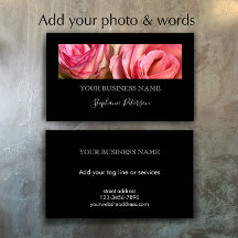 Elegant Modern Black Custom Floral Photo Template 