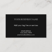 Elegant Modern Black Custom Floral Photo Template  Visitenkarte (Rückseite)