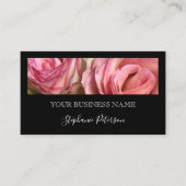 Elegant Modern Black Custom Floral Photo Template  Visitenkarte (Vorderseite)