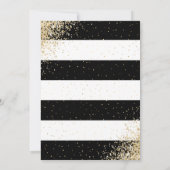 Elegant Modern Black Gold Confetti Quinceañera Einladung (Rückseite)