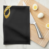 Elegant Modern Black Gold Music Notes,Piano Keys Geschirrtuch (Viertel Falte)