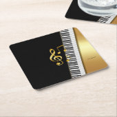 Elegant Modern Black Gold Music Notes,Piano Keys Rechteckiger Pappuntersetzer (angewinkelt)