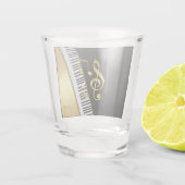 Elegant Modern Black Gold Music Notes,Piano Keys Schnapsglas (Rückseite)