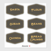 Elegant Modern Black Gold Pantry Food Jar Labels (Blatt)