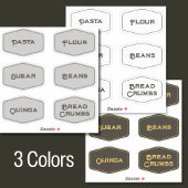 Elegant Modern Black Gold Pantry Food Jar Labels