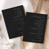 Elegant Modern Black Tie Formal Wedding Program Einladung