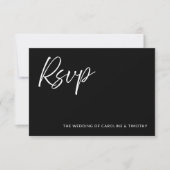 Elegant Modern Black Tie Wedding RSVP Card Mitteilungskarte (Vorderseite)