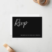 Elegant Modern Black Tie Wedding RSVP Card Mitteilungskarte (Vorderseite/Rückseite Beispiel)