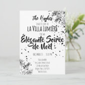 Elegant Modern Black & White Christmas Invite Einladung (Stehend Vorderseite)