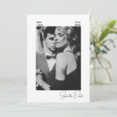 Elegant Modern Black White Contemporary Wedding Save The Date (Stehend Vorderseite)