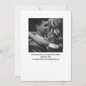 Elegant Modern Black White Contemporary Wedding Save The Date (Rückseite)