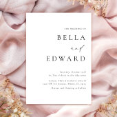 Elegant Modern Black White Simple Photo Wedding Einladung