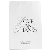 Elegant Modern Black & White Wedding Welcome Mittlere Geschenktüte (Vorderseite)