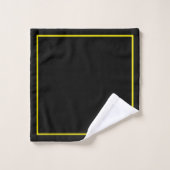 Elegant Modern black &yellow Monogram   Badhandtuch Set (Waschlappen)