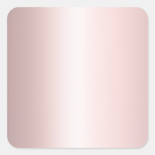 Elegant Modern Blank Template Rose Gold Quadratischer Aufkleber (Vorderseite)