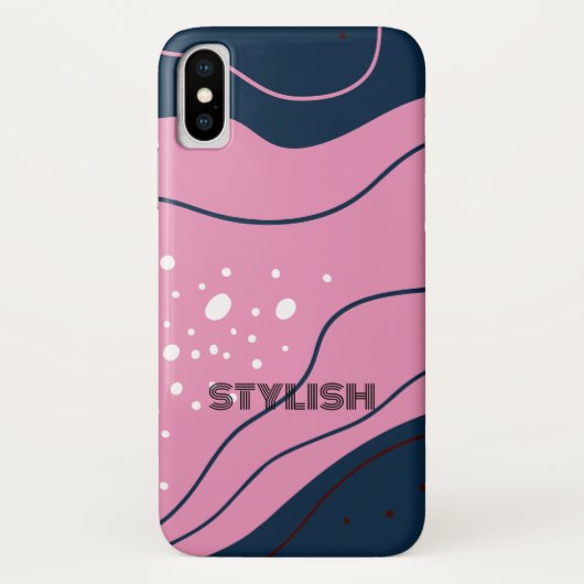 Elegant & modern Blau & Rosa Case-Mate iPhone Hülle (Rückseite)