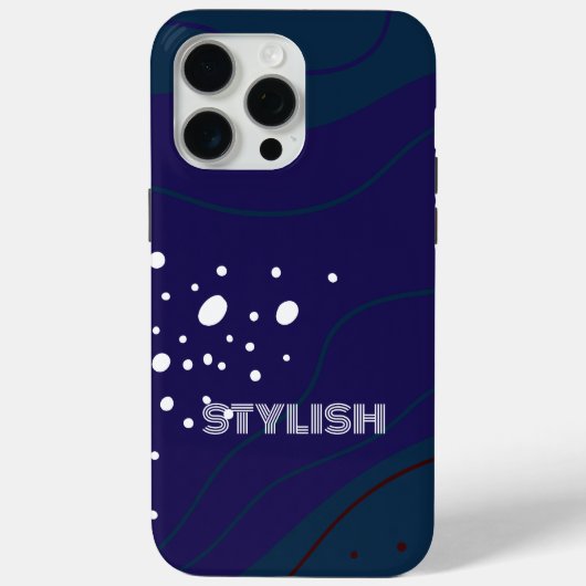 Elegant & modern blau & weiß Case-Mate iPhone hülle (Rückseite)