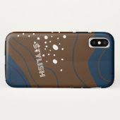 Elegant & modern blau & weiß Case-Mate iPhone hülle (Rückseite (Horizontal))