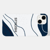 Elegant & modern blau & weiß Case-Mate iPhone hülle (Rückseite (Horizontal))