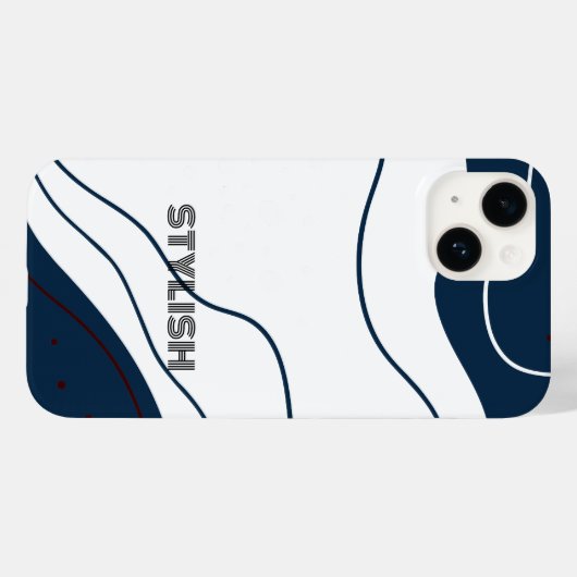 Elegant & modern blau & weiß Case-Mate iPhone hülle (Rückseite (Horizontal))