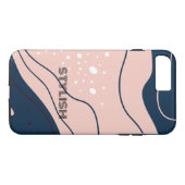 Elegant & modern blau & weiß Case-Mate iPhone hülle (Rückseite (Horizontal))