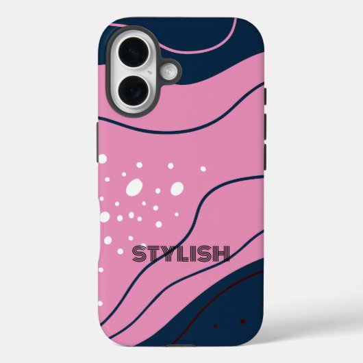 Elegant & modern blau & weiß Case-Mate iPhone hülle (Rückseite)