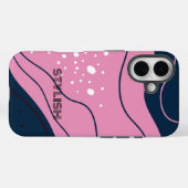 Elegant & modern blau & weiß Case-Mate iPhone hülle (Rückseite (Horizontal))