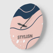 Elegant & modern blau & weiß große wanduhr (Winkel)