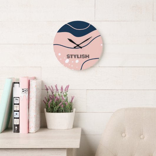 Elegant & modern blau & weiß große wanduhr (Lesesaal)