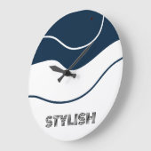 Elegant & modern blau & weiß große wanduhr (Winkel)
