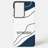 Elegant & modern blau & weiß samsung galaxy hülle (Rückseite)