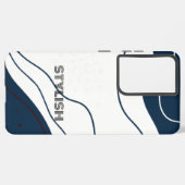 Elegant & modern blau & weiß samsung galaxy hülle (Rückseite (Horizontal))