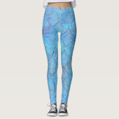 Elegant Modern Blue Abstrakt Geometric Leggings (Vorderseite)