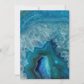 Elegant Modern Blue Agate Hochzeit Einladung (Rückseite)