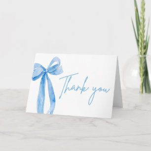 Elegant Modern Blue Bow Sie bindet den Knoten Dankeskarte