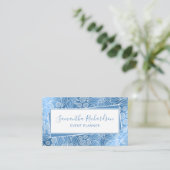 Elegant Modern Blue Girly Visitenkarte (Stehend Vorderseite)