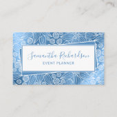 Elegant Modern Blue Girly Visitenkarte (Vorderseite)