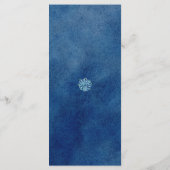  Elegant Modern Blue Hydrangeas Floral Wedding Menükarte (Rückseite)