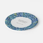 Elegant Modern Blue Hydrangeas Floral Wedding Pappteller (Schrägansicht)