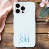 Elegant Modern Blue Initial Monogram iPhone Hülle