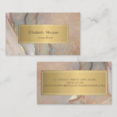 Elegant Modern Blush Pink Opal Gold Visitenkarte (Vorne/Hinten)
