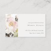 Elegant Modern Boho Blush Poenies Floral Visitenkarte (Rückseite)