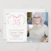 Elegant Modern Boho Floral Foto 93. Einladung (Vorderseite)