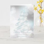 Elegant Modern Bokeh Company Holiday Karte (Gelbe Blume)