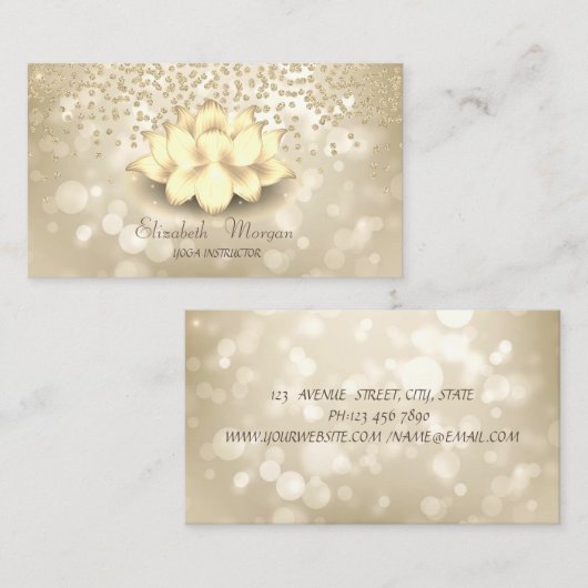 Elegant Modern Bokeh,Gold Diamonds Visitenkarte (Vorne/Hinten)